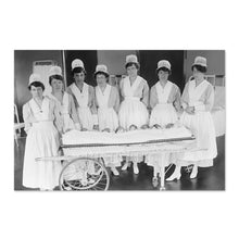 Cargar imagen en el visor de la galería, Digitally Restored and Enhanced 1916 Nurses with Babies Photo Print - Vintage Photo of Nurses with Newborn Babies Poster Wall Art