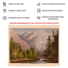 Load image into Gallery viewer, Digitally Restored and Enhanced 1871 Yosemite Three Brothers Landscape Art Print - California Mountain Peaks Scenery - Museum-Quality Print