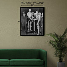 Load image into Gallery viewer, Digitally Restored and Enhanced 1936 Joe Louis & Max Schmeling Photo Print - Old Photo of Joe Louis and Max Schmeling Weigh In Wall Art Poster