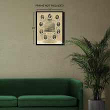 Cargar imagen en el visor de la galería, Digitally Restored and Enhanced 1875 The Billiard Monarchs Photo Print - Vintage Photo of The Billiard Monarchs Wall Art Poster