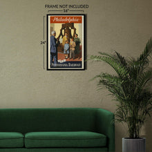 Load image into Gallery viewer, Digitally Restored and Enhanced 1955 Philadelphia Pennsylvania Railroad Travel Poster - Vintage Liberty Bell Tourism Art - American Railway History - Archival Reproduction