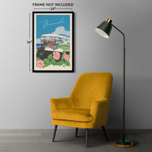 Load image into Gallery viewer, Digitally Restored and Enhanced 1940 Bermuda British Colony Tropical Travel Poster - Caribbean Tourism Art - Archival Reproduction