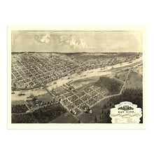 Load image into Gallery viewer, Digitally Restored and Enhanced 1887 Bay City Michigan Map Print - Old Map of Bay City Portsmouth Wenona and Salzburg Bay County Michigan Wall Art Poster