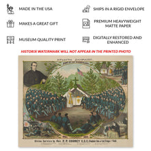 Cargar imagen en el visor de la galería, Digitally Restored and Enhanced 1877 Atlanta Campaign Photo Print - Vintage Photo of The Army of The Cumberland During A Church Service Poster Wall Art