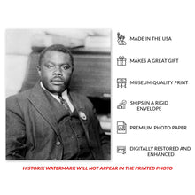 Load image into Gallery viewer, Digitally Restored and Enhanced 1920 Marcus Garvey Poster Photo - Vintage Photo of Provisional President of Africa Marcus Garvey Wall Art Picture Print