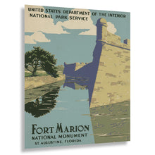 Cargar imagen en el visor de la galería, Digitally Restored and Enhanced 1938 Fort Marion St Augustine Florida National Park WPA Federal Art Project Poster - Depression Era Art Deco - Archival Reproduction