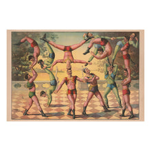 Load image into Gallery viewer, Digitally Restored and Enhanced 1891 Thirteen Men Doing Acrobatics Circus Victorian Print - Entertainment History Art - Archival Reproduction