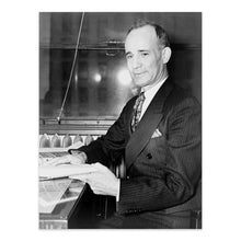 Load image into Gallery viewer, Digitally Restored and Enhanced 1937 Napoleon Hill Poster Photo - Old Portrait Photo of Napoleon Hill Holding His Book Think and Grow Rich Wall Art Print
