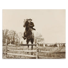 Load image into Gallery viewer, Digitally Restored and Enhanced 1902 Theodore Roosevelt Photo Print - Old Photo of Theodore Roosevelt Horseback Jumping - Vintage Teddy Roosevelt Poster