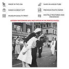 Load image into Gallery viewer, Digitally Restored and Enhanced 1945 VJ Day Times Square Kiss Photo Print - Vintage Photo of Victory Over Japan Day Times Square Kiss in New York City