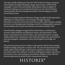 Load image into Gallery viewer, Digitally Restored and Enhanced 1936 Rochester New York Keep Your Teeth Clean WPA Federal Art Project Health Poster - Depression Era Art Deco - Archival Reproduction