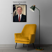 Cargar imagen en el visor de la galería, Digitally Restored and Enhanced George H W Bush 41st President of the United States Official Portrait Photo Print Poster