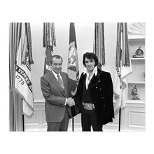 Load image into Gallery viewer, Digitally Restored and Enhanced 1970 Richard Nixon and Elvis Presley Photo Print - Old Photo of President Nixon and Elvis Presley at The White House Poster