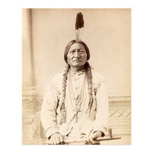 Load image into Gallery viewer, Digitally Restored and Enhanced 1885 Sitting Bull Photo Print - Vintage Portrait Photo of Chief Sitting Bull Lakota Warrior Holding Peace Pipe Wall Art
