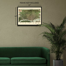 Cargar imagen en el visor de la galería, Digitally Restored and Enhanced 1889 Paducah Kentucky Map Poster - Bird's Eye View of Paducah KY Map - Vintage Map of Kentucky Poster Wall Art Print