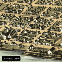 Load image into Gallery viewer, Digitally Restored and Enhanced 1867 Saginaw City Michigan Map Poster - Bird's Eye View of Saginaw Michigan Wall Art Print - Vintage Michigan Map History