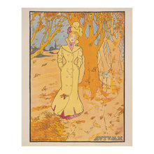 Load image into Gallery viewer, Dig 1907 Autumn Art Nouveau Woman Poster - Belle Epoque Seasonal Art - Archival Reproductionitally Restored and Enhanced