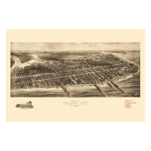 Load image into Gallery viewer, Digitally Restored and Enhanced 1909 Atlantic City New Jersey Map Poster - Aero View of Atlantic City NJ Map - New Jersey Vintage Map Wall Art Print