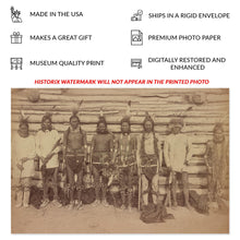 Cargar imagen en el visor de la galería, Digitally Restored and Enhanced 1880 Sioux War Party Dakota Ceremonial Dancers Photograph - Native American History Photography - Archival Print