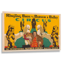 Cargar imagen en el visor de la galería, Digitally Restored and Enhanced 1941 Ringling Bros Barnum Bailey Circus Poster - Alfred Court Animal Trainer - Golden Age Americana - Archival Print