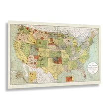 Load image into Gallery viewer, Digitally Restored and Enhanced 1892 Indian Reservations Map Poster - Old Map of Indian Reservations Within the Limits of the United States Wall Art Print