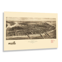 Load image into Gallery viewer, Digitally Restored and Enhanced 1909 Atlantic City New Jersey Map Poster - Aero View of Atlantic City NJ Map - New Jersey Vintage Map Wall Art Print