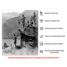 Load image into Gallery viewer, Digitally Restored and Enhanced 1912 Blackfeet Braves Photo Print - Old Photo of Mystic Braves Near Going To The Sun Road Mt. Glacier National Park Poster