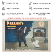 Cargar imagen en el visor de la galería, Digitally Restored and Enhanced 1894 Kellar Magician Poster - Startling Wonder Levitation - Victorian Gilded Age Theater Magic - Archival Print
