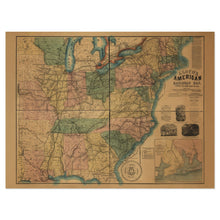 Load image into Gallery viewer, Digitally Restored and Enhanced 1861 United States Civil War Railroad Map - Military Transportation Cartography - Historical Strategic Document - Archival Print