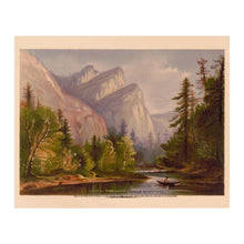 Load image into Gallery viewer, Digitally Restored and Enhanced 1871 Yosemite Three Brothers Landscape Art Print - California Mountain Peaks Scenery - Museum-Quality Print
