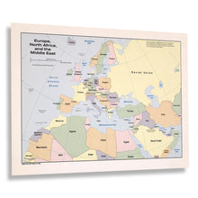 Cargar imagen en el visor de la galería, Digitally Restored and Enhanced 1982 Europe North Africa and Middle East Map Print - Vintage Map of Europe North Africa & The Middle East Wall Art Poster