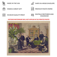 Load image into Gallery viewer, Digitally Restored and Enhanced 1882 President James Garfield Family Library Portrait - Gilded Age American Political History - Archival Print