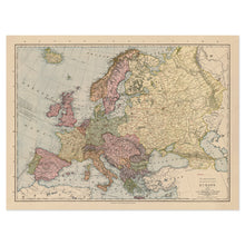 Load image into Gallery viewer, Digitally Restored and Enhanced 1912 Europe Map Poster - Vintage Library Atlas Map of Europe Poster - Old Map of Europe Wall Art Print