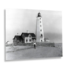 Load image into Gallery viewer, Digitally Restored and Enhanced 1940 Lynde Point Lighthouse Photo Print - Vintage Photo of Lynde Lighthouse Old Saybrook Town Connecticut Poster Wall Art
