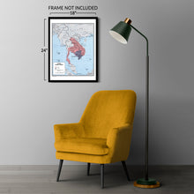 Load image into Gallery viewer, Digitally Restored and Enhanced 1970 Khmer Empire Cambodia Map Print - Vintage Map of The Khmer Empire in Cambodia Wall Art - Cambodia History Map Poster