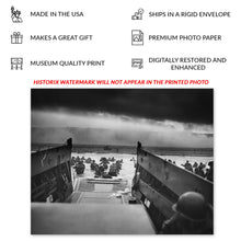 Load image into Gallery viewer, Digitally Restored and Enhanced 1944 Into The Jaws of Death Photo Print - Vintage Photo of the D-Day Normandy Landing of US Army Troops Wall Art Poster