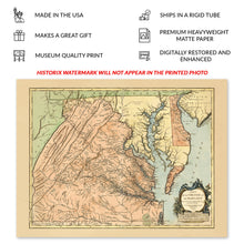 Cargar imagen en el visor de la galería, Digitally Restored and Enhanced 1757 Virginia and Maryland Map Print - Vintage Map of Virginia & Maryland Poster - Carte de la Virginie et du Maryland