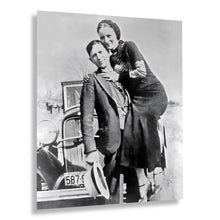 Load image into Gallery viewer, Digitally Restored and Enhanced 1934 Bonnie and Clyde Photo Print - Vintage Photo of Bonnie & Clyde Poster - Old Photo of Couple Bonnie and Clyde Wall Art