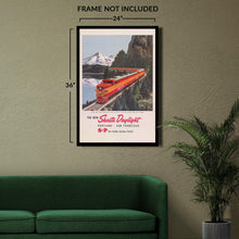 Load image into Gallery viewer, Digitally Restored and Enhanced 1950 Shasta Daylight Portland San Francisco Railroad Poster - Vintage Pacific Coast Train Tourism - Scenic Railway Art - Archival Reproduction