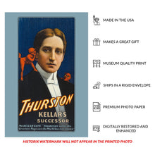Load image into Gallery viewer, Digitally Restored and Enhanced 1908 Thurston Magician Poster - Kellars Successor - Vaudeville Golden Age Theater Magic - Archival Print