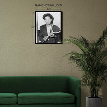 Cargar imagen en el visor de la galería, Digitally Restored and Enhanced 1956 Althea Gibson Photo Print - Vintage Portrait Photo of Tennis Player Althea Gibson Poster Holding Tennis Racquet