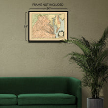 Cargar imagen en el visor de la galería, Digitally Restored and Enhanced 1757 Virginia and Maryland Map Print - Vintage Map of Virginia & Maryland Poster - Carte de la Virginie et du Maryland