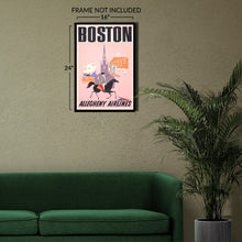 Load image into Gallery viewer, Digitally Restored and Enhanced 1950 Boston Allegheny Airlines Travel Poster - Paul Revere Revolutionary War Heritage - Mid-Century Aviation - Archival Print