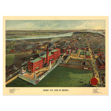 Load image into Gallery viewer, Digitally Restored and Enhanced 1902 Bird's Eye View of Boston Massachusetts Map - Vintage Aerial Cartography - Turn of Century City Panorama - Archival Reproduction