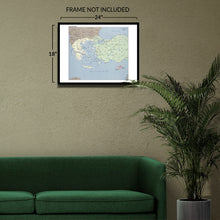 Load image into Gallery viewer, Digitally Restored and Enhanced 2006 Aegean Sea Region Map Poster - Print Map of The Aegean Sea Region - Aegean Sea Region Map of The Mediterranean Sea Wall Art