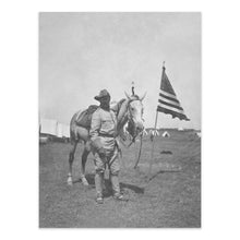 Load image into Gallery viewer, Digitally Restored and Enhanced 1898 Theodore Roosevelt Photo Print - Vintage Photo of Montauk Point Rough Riders Colonel Teddy Roosevelt Poster Wall Art