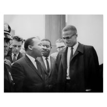 Load image into Gallery viewer, Digitally Restored and Enhanced 1964 Martin Luther King &amp; Malcolm X Photo Print - Vintage Photo of Malcolm X and Martin Luther King Jr Poster Wall Art
