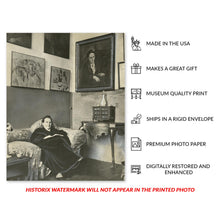 Cargar imagen en el visor de la galería, Digitally Restored and Enhanced 1930 Gertrude Stein Photo Print - Vintage Photo Showing Portrait of Gertrude Stein by Pablo Picasso - Gertrude Stein Poster