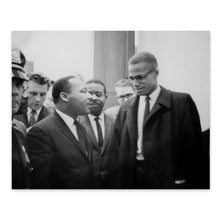 Load image into Gallery viewer, Digitally Restored and Enhanced 1964 Martin Luther King & Malcolm X Photo Print - Vintage Photo of Malcolm X and Martin Luther King Jr Poster Wall Art