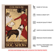 Load image into Gallery viewer, Digitally Restored and Enhanced 1902 Chicago Kennel Club Dog Show Poster - Victorian Era Entertainment History - Archival Reproduction